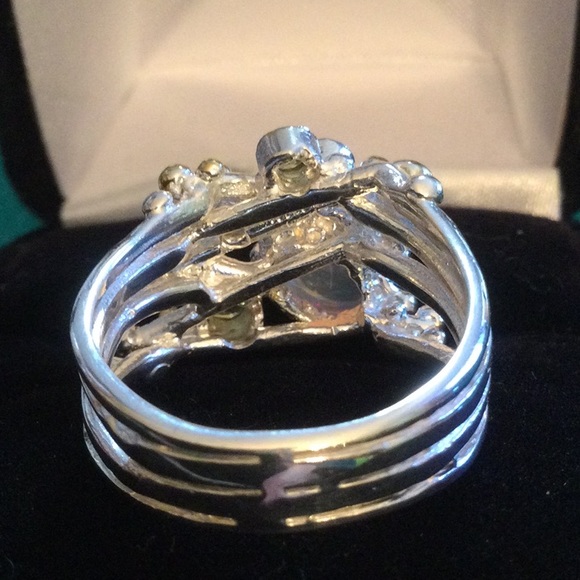 Surrealistic Genuine Firery Opal Ring - Picture 8 of 14